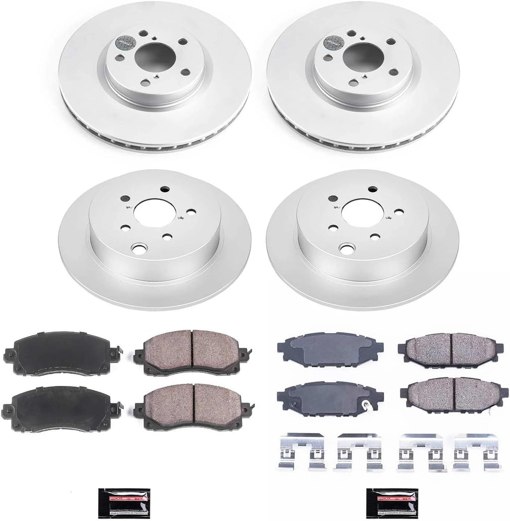 PowerStop Front and Rear Brake Kit for Subaru Impreza 2017-22 - Fully-Coated Disc Rotors with Z17 Ceramic Brake Pads Replacement, CRK7926