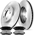 6X Front Semi-metallic Brakes Pad and Brake Rotor Replacement fits Ford Fiesta 1.6L 2011 2012 2013 2014 2015 2016 2017 2018 2019, fits Ford Fiesta 1.0L 2014 2015 2016 2017