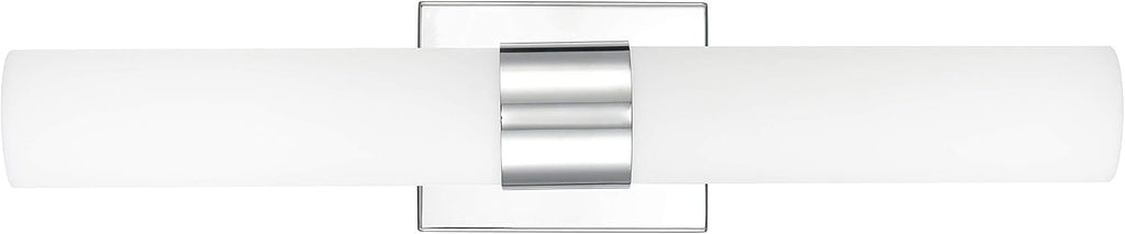 Linea di Liara Perpetua Modern LED Bathroom Vanity Light Bar 22 Inch Chrome Bathroom Light Fixtures Over Mirror and Over Sink, Dimmable White Frosted Glass Shade, UL Listed