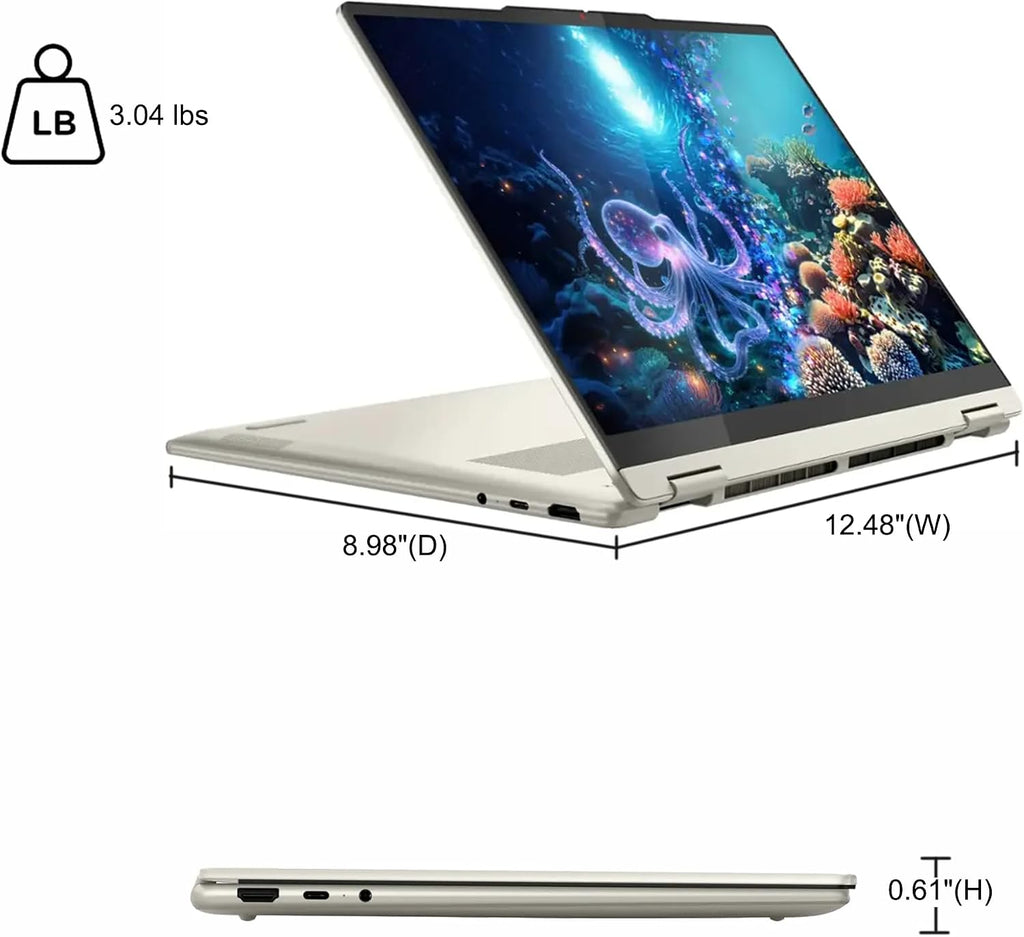 Lenovo Yoga 7 2-in-1 Laptop 14' WUXGA OLED Touch (100% DCI-P3, 600nits HDR) AMD 6-core Ryzen AI 5 340 (Up to 50 Tops) 16GB DDR5 1TB SSD for Designer Business Professional Win11 ICP Hub