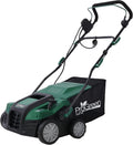 SPOFLYINN with Removable Collection Bag Electric Lawn Dethatche Garden Scarifier Electric Dethatcher Scarifier r for Home Garden 16 inches