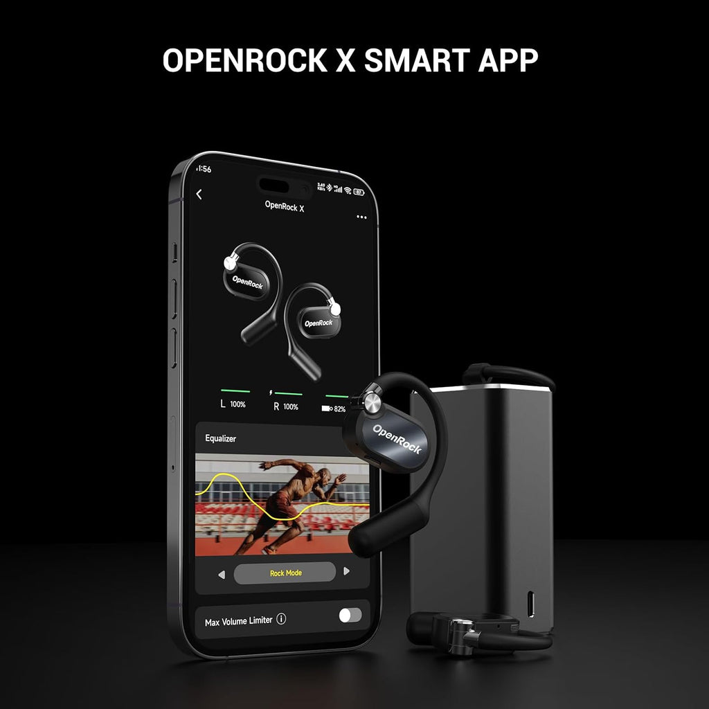 X Open-Ear Headphones, Upgraded Silicone Earhooks, 48Hrs Playtime, Comfort and Fit, IPX5 Waterproof, ENC Microphone, Smart App, Bluetooth 5.3, Wireless Over-Ear Earbuds for Sports, Office