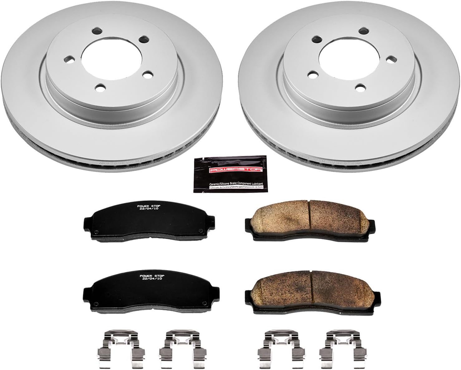 PowerStop Front Brake Kit for Ford Explorer 2002-05 | Mercury Mountaineer 2002-05 - Fully-Coated Disc Rotors with Z17 Ceramic Brake Pads Replacement, CRK1931