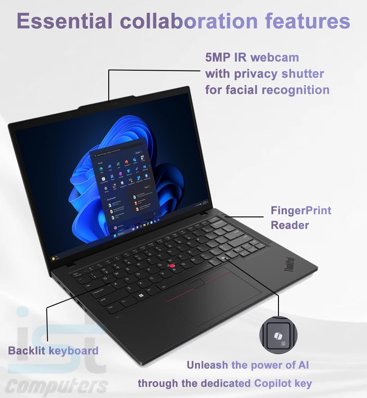 Lenovo ThinkPad T14 Gen 6 Business AI PC Laptop (14' FHD+ Touchscreen, Intel 12-Core Ultra 5 225U (> Ultra 7 155U), 16GB DDR5, 512GB SSD), 2x Thunderbolt 4, Backlit, Fingerprint, IR Webcam, Win 11 Pro