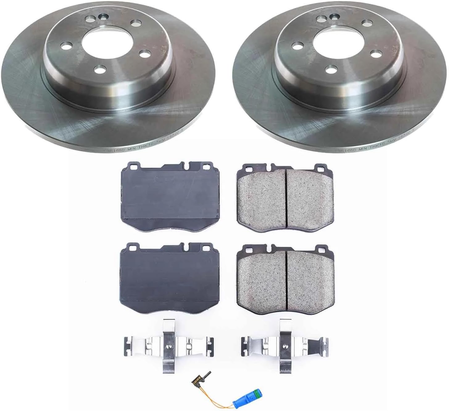 PowerStop Rear Brake Kit for Mercedes-Benz C300 2017-18 - Z17 Ceramic Brake Pads & Disc Rotors Replacement, KOE8152