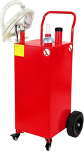Gas Caddy Fuel Tank Gasoline container Diesel portable gas tank w/pump Rolling & Solid Rubber Wheels for Weeder,Snow blower,Pickup truck,ATV,Water Scooter,Yacht,UTV,Motorcycle (30 Gallon Red)