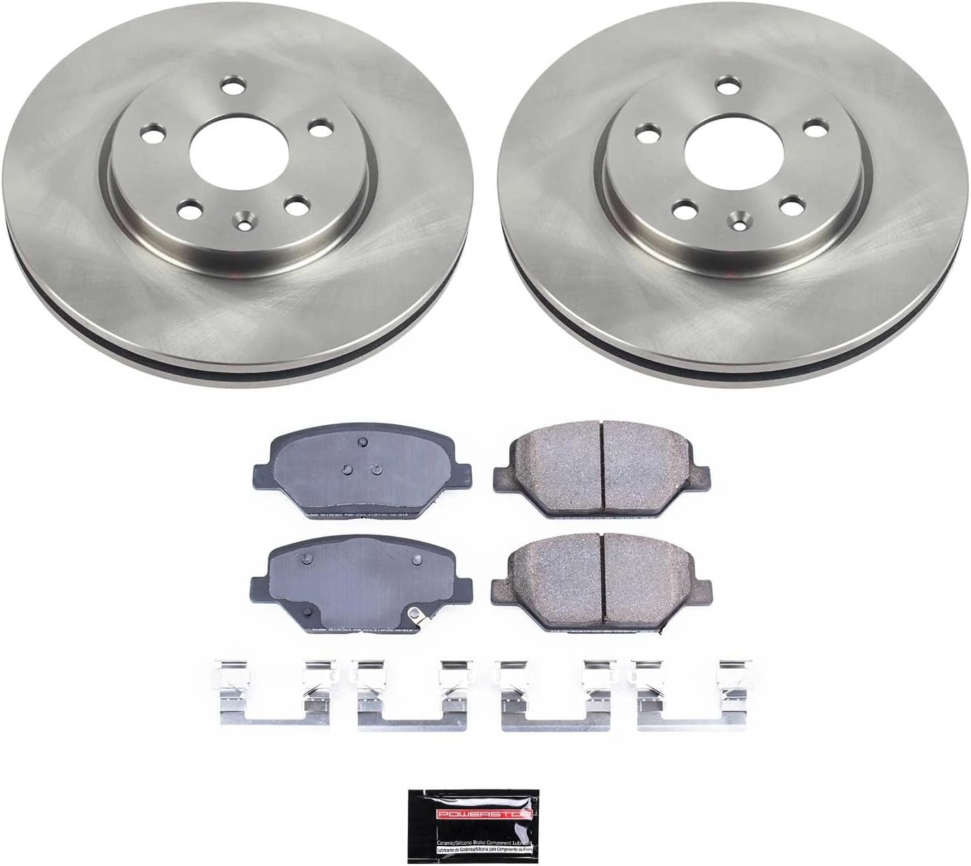 PowerStop Front Brake Kit for Buick Envision 2019-20 | Cadillac XT4 2019 - Z17 Ceramic Brake Pads & Disc Rotors Replacement, KOE8466