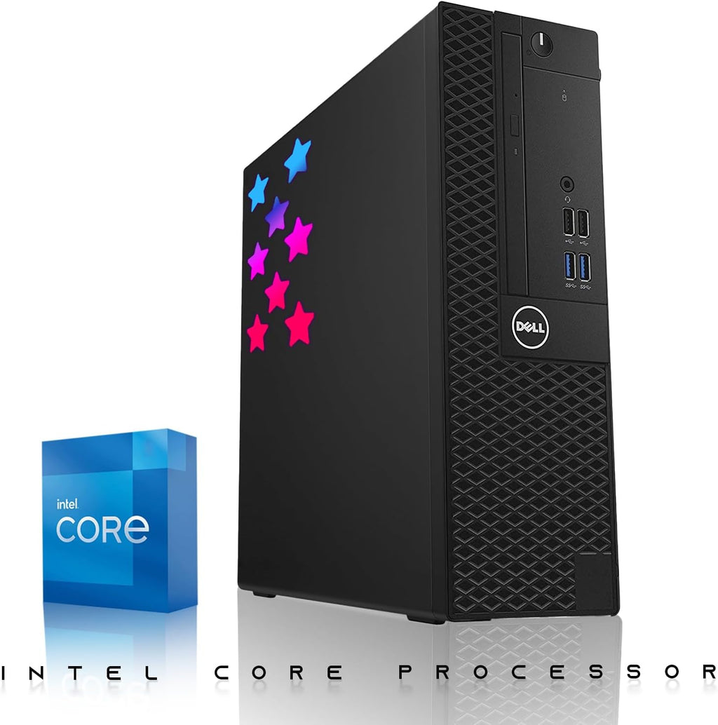 Dell Desktop PC Gaming Bundle - Intel Core i7, 16GB RAM, 512GB SSD, 24-inch Monitor, GT 1030, RGB Keyboard with AI-Enabled Copilot Key, Mouse, RGB Headphone, Webcam, Wi-Fi, Windows 11 Pro (Renewed)