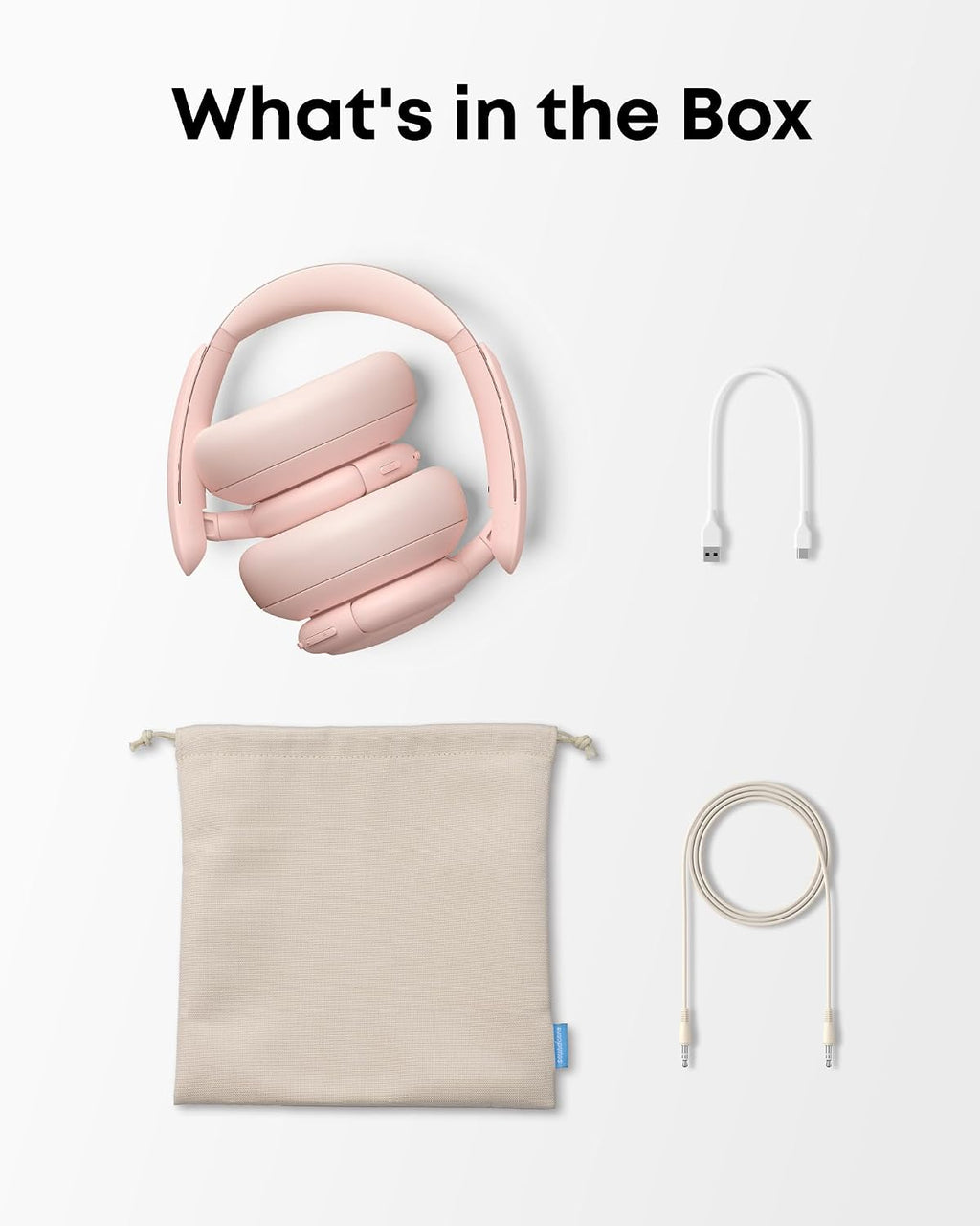 Soundcore Q30 by Anker, Hybrid Active Noise Cancelling Headphones, Multiple Modes, Hi-Res Audio, Custom EQ via App, 50H Playtime, Comfortable Fit, Bluetooth, Multipoint Connection.(Pink & White)