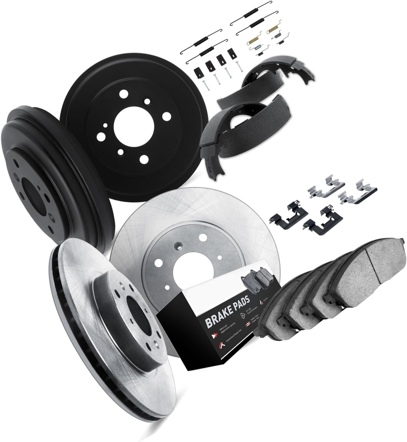 1 Pcs Disc Brake Pad and Rotor Drum Brake Shoe and Drum Kit Front Rear fits Ford Fiesta,Figo 2016 2017