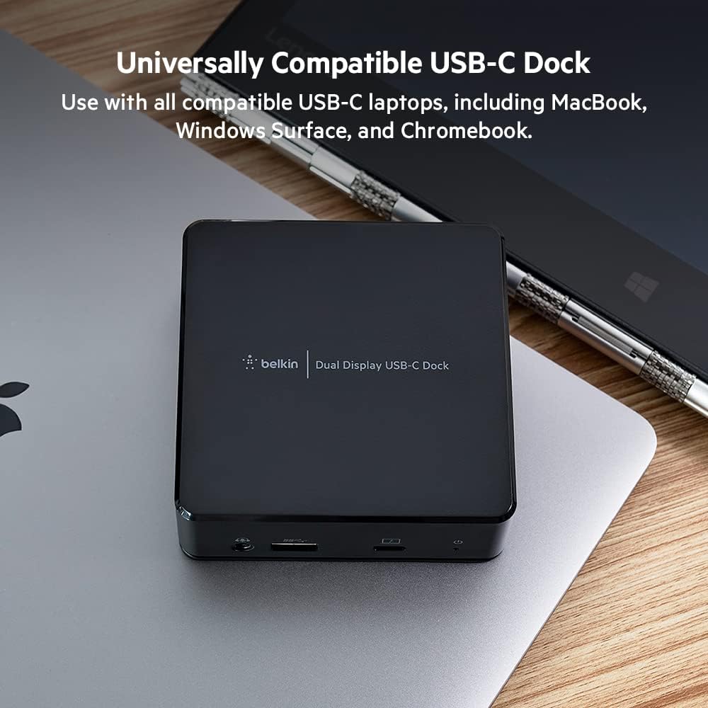 Belkin USB C Docking Station - USB Hub Dual 4k Computer Monitor Display - Dual HDMI, Thunderbolt, USB, Ethernet Ports - USB C Hub - 85W PD Power Delivery for Macbook Pro, iPad Pro & Chromebook Laptop