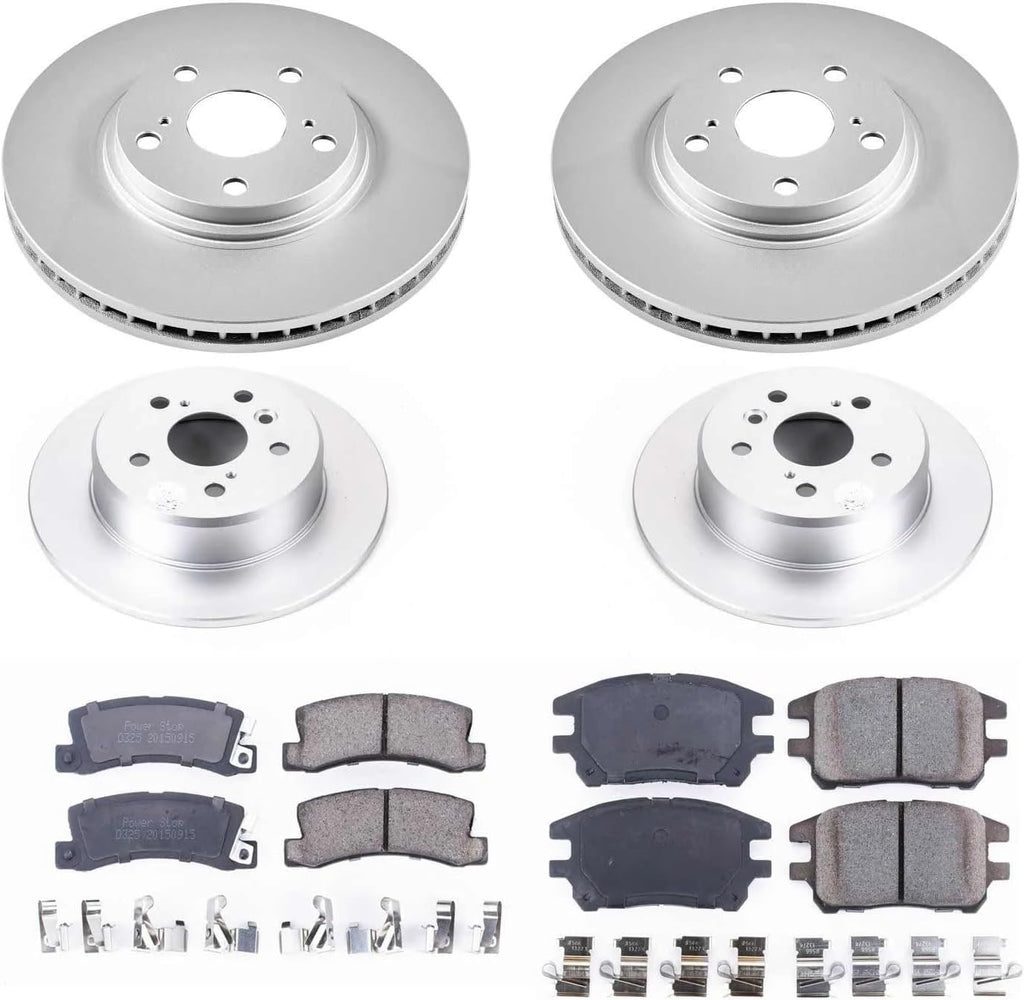 PowerStop Front and Rear Brake Kit for Lexus RX300 2002-03 - Fully-Coated Disc Rotors with Z17 Ceramic Brake Pads Replacement, CRK6783