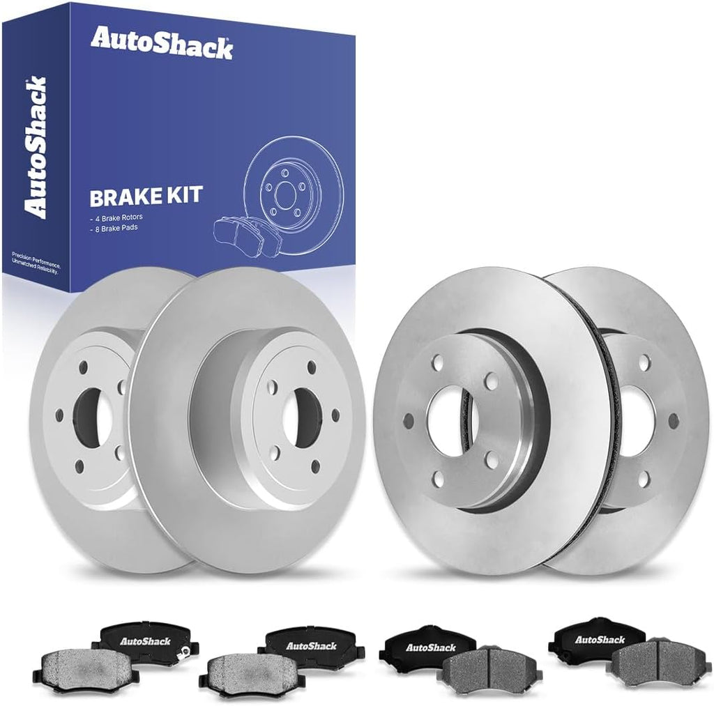 AutoShack Front & Rear Brake Rotors & Ceramic Pads for Jeep, Wrangler 2007-2017 Wrangler JK 2018, 4WD RWD V6 3.6L 3.8L