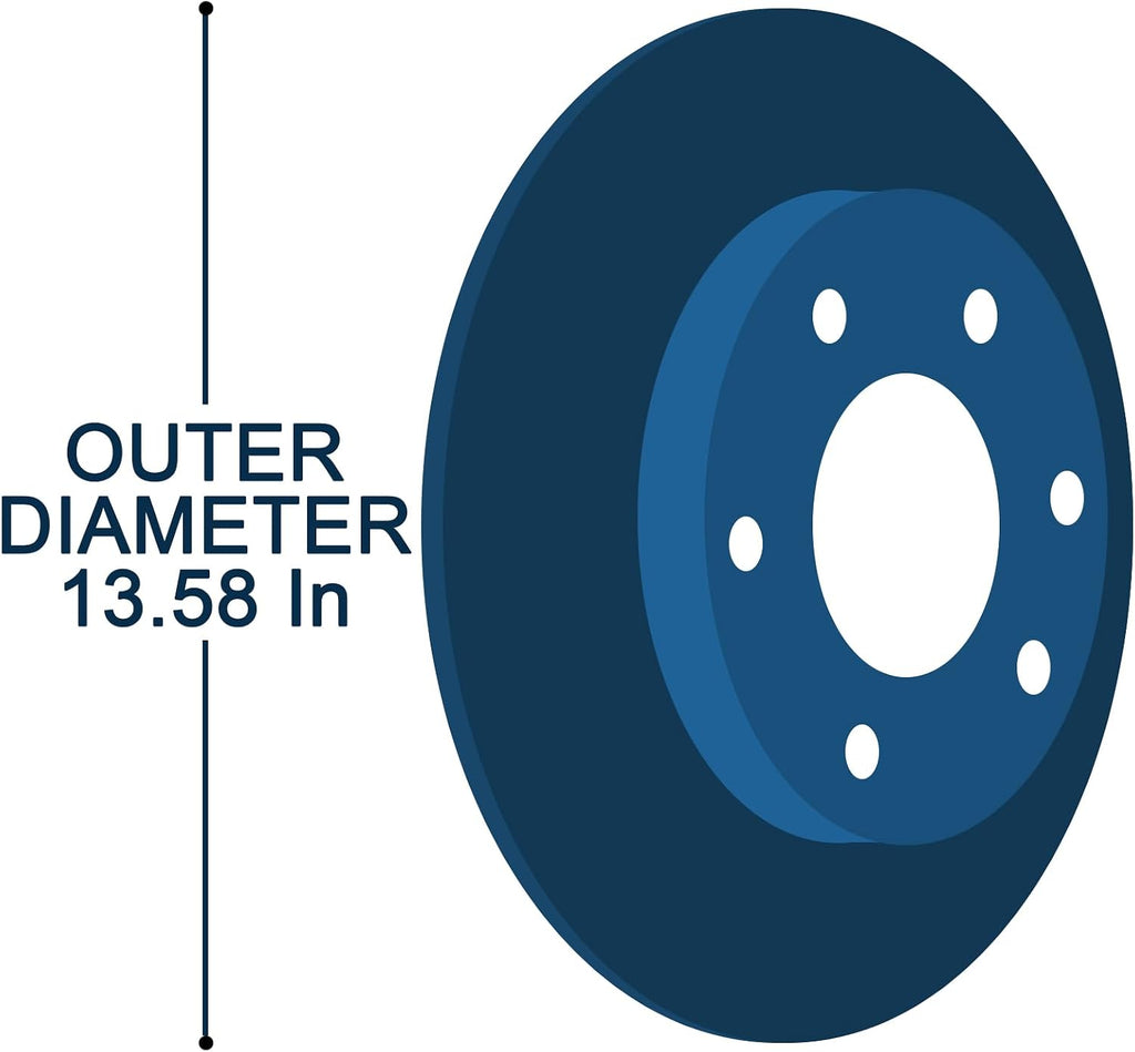 AUTOCLUB Rear Brake Kit, for 2007 2008 2009 2010 2011 2012 2013 Chevy Silverado 1500 Brake Pads and Rotors, for Chevy Avalanche Suburban GMC Sierra Yukon XL 1500 Brakes, Replacement 13.58' Rear