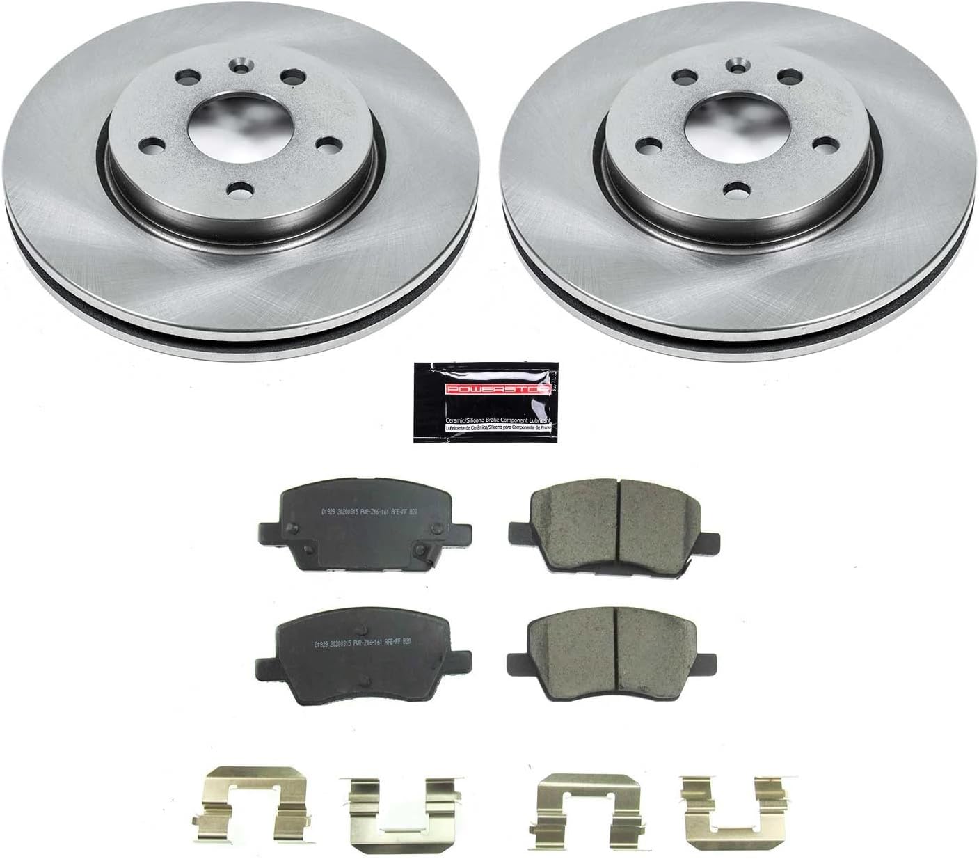 PowerStop Front Brake Kit for Chevrolet Sonic 2018-20 - Z17 Ceramic Brake Pads & Disc Rotors Replacement, KOE8635