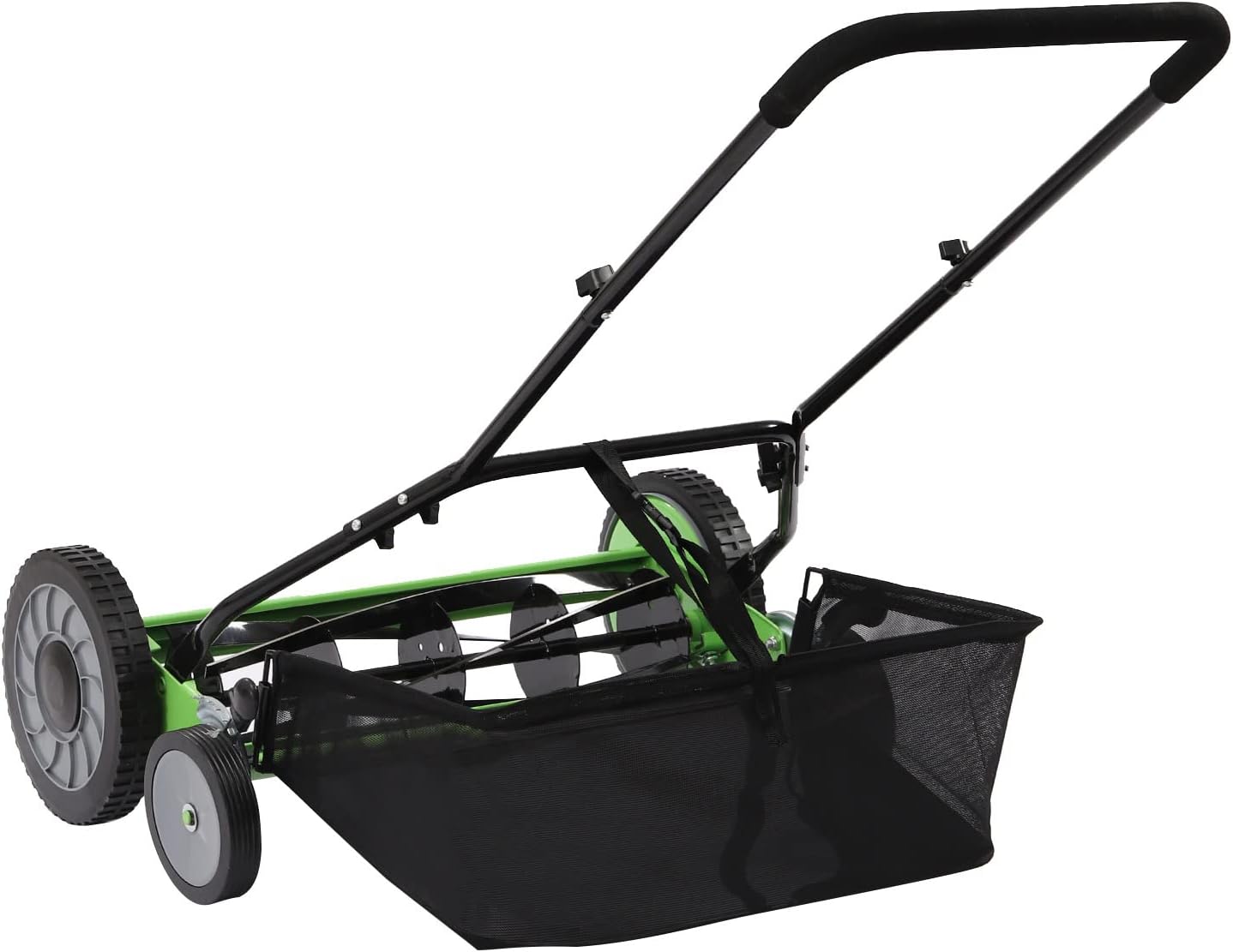 20 Inch 5-Blade Push Reel Lawn Mower with Grass Catcher Manual Push Mower with Adjustable Cutting Height 2.5 Inch Max, 4 Wheels Reel Mower for Small Area Yards (20 Inch)