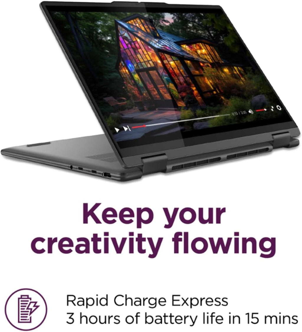 Lenovo Yoga 7i AI 2-in-1 16' WUXGA 16:10 Touchscreen Laptop, Intel Ultra 7 155U（Beats I7 1355U, Fingerprint Reader, Backlit KB, 2 x Thunderbolt, Win 11, W/Stylus Pen (U7-155U|16GB RAM|1TB SSD)