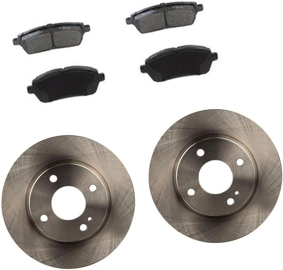 Arrhythmic 6X Semi-Metallic Brake Pads and Rotors 10.16inch (258mm) Front for Ford Fiesta 1.6L 2011 2012 2013 2014 2015 2016 2017 2018 2019, for Ford Fiesta 1.0L 2014 2015 2016 2017