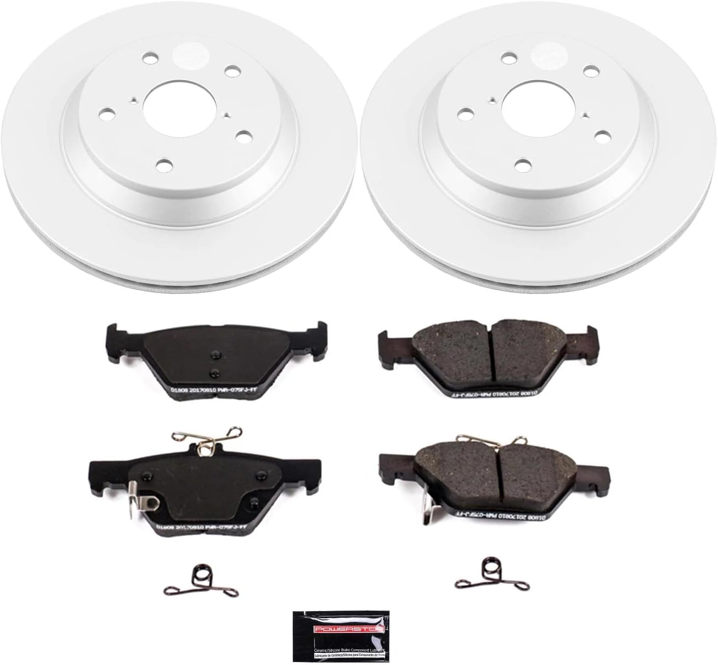 PowerStop Rear Brake Kit for Subaru Forester 2019-22 - Fully-Coated Disc Rotors with Z17 Ceramic Brake Pads Replacement, CRK8495