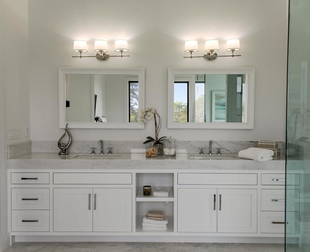 Maxim Lighting Rondo 3-Light Bath Vanity Light | Polished Nickel Finish | Transitional Indoor Light Fixture | Ideal for Bathrooms & Powder Rooms | Dimmable Damp Rated | 12763WTPN