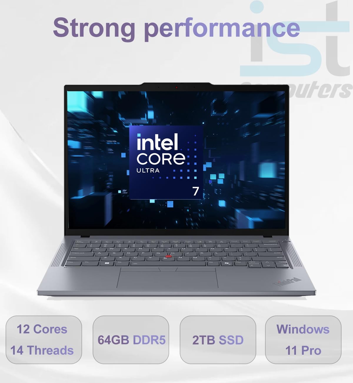 Lenovo ThinkPad T14 Gen 5 Business AI PC Laptop (14' FHD+ Touchscreen, Intel 12-Core Ultra 7 155U (> i7-1355U), 64GB DDR5, 2TB SSD) 5MP IR Webcam, 2x Thunderbolt 4, Fingerprint, Backlit KB, Win 11 Pro
