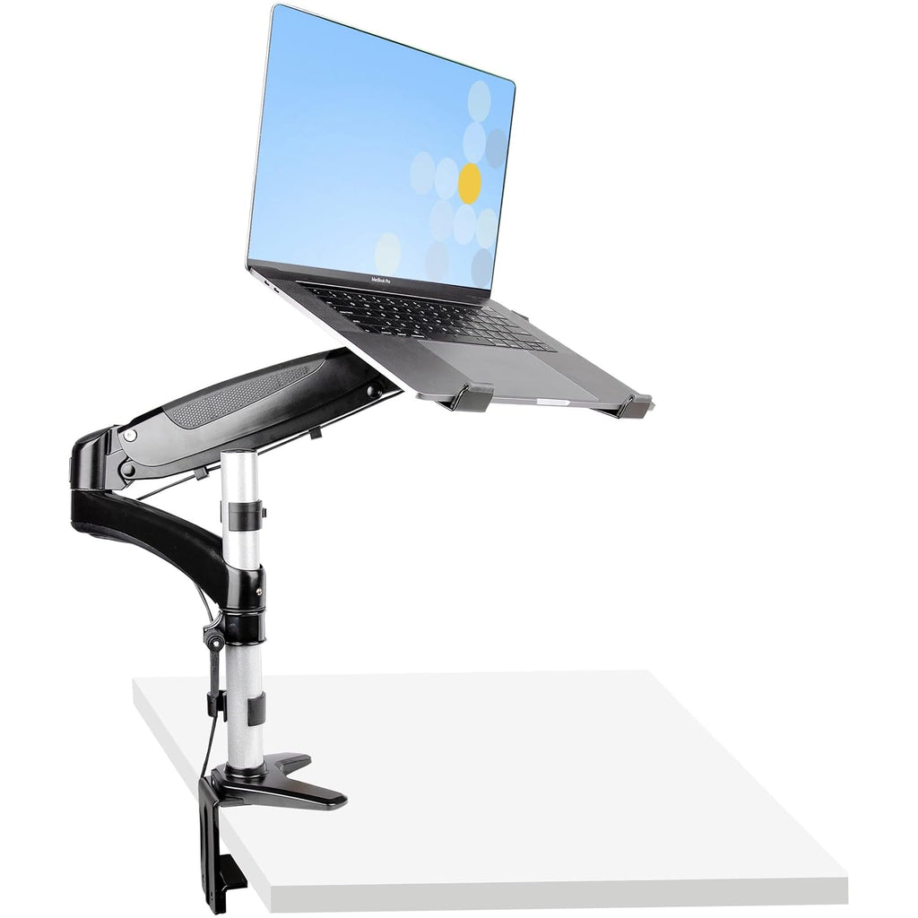 StarTech.com Desk Mount Laptop Arm, Articulating Arm for Laptop or Single Monitor up to 34' (17.6lb/8kg), VESA Tray Bracket, Ergonomic Adjustable Stand, Desk & Grommet Clamp