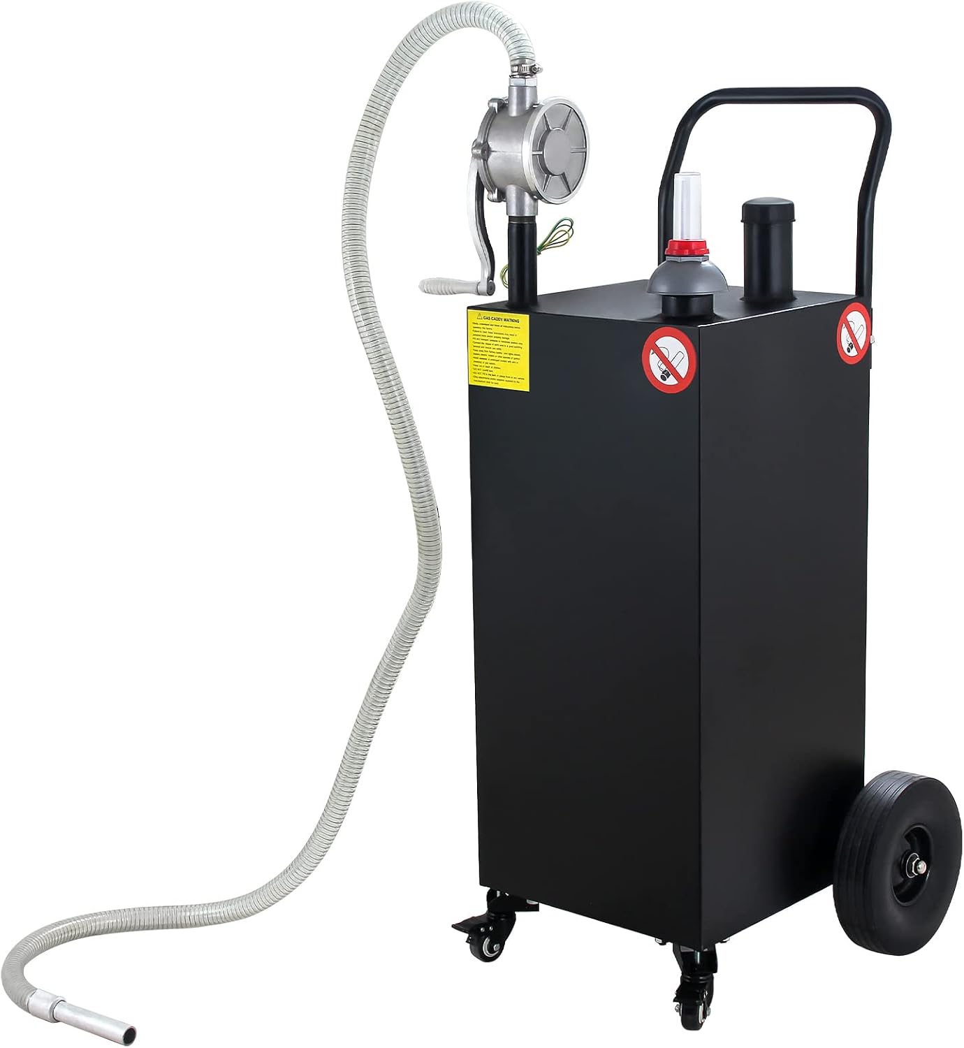 Gas Caddy 30 Gallon Fuel Storage Tank, Large Fuel Container Gas Can with Pump, Portable Gasoline Water Fuel Transfer Tank for Boat Car ATV Lawn Mowers Motorcycle -Black