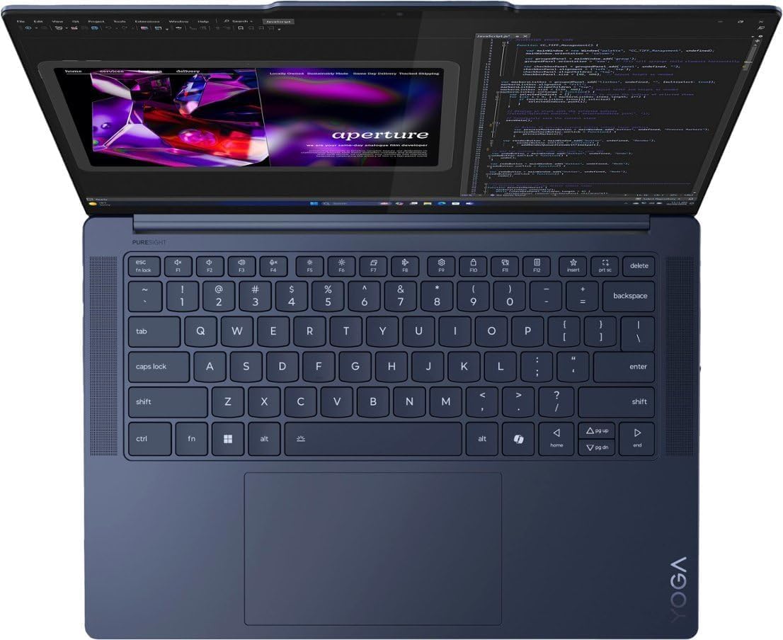 Lenovo Yoga Slim 7X Copilot PC Laptop 14.5' Touchscreen OLED 3K 1000 nits Display (Snapdragon X Elite X1E-78-100, 16GB LPDDR5X, 512GB SSD, Backlit KB, WiFi 7, Win 11 Pro) w/DKZ USB Port Expander