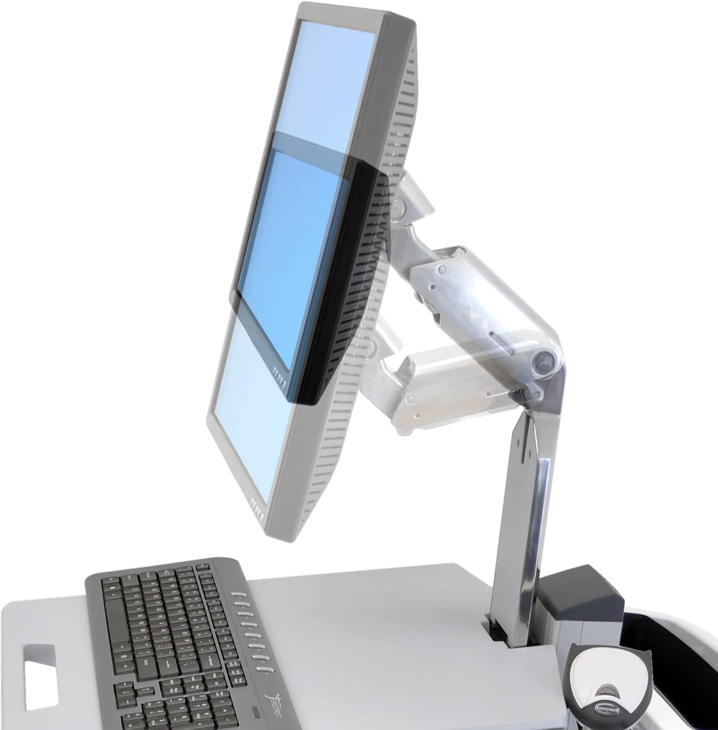 Ergotron – Neo-Flex Rolling Computer Cart, Mobile Standing Desk Workstation – Monitor, Grey