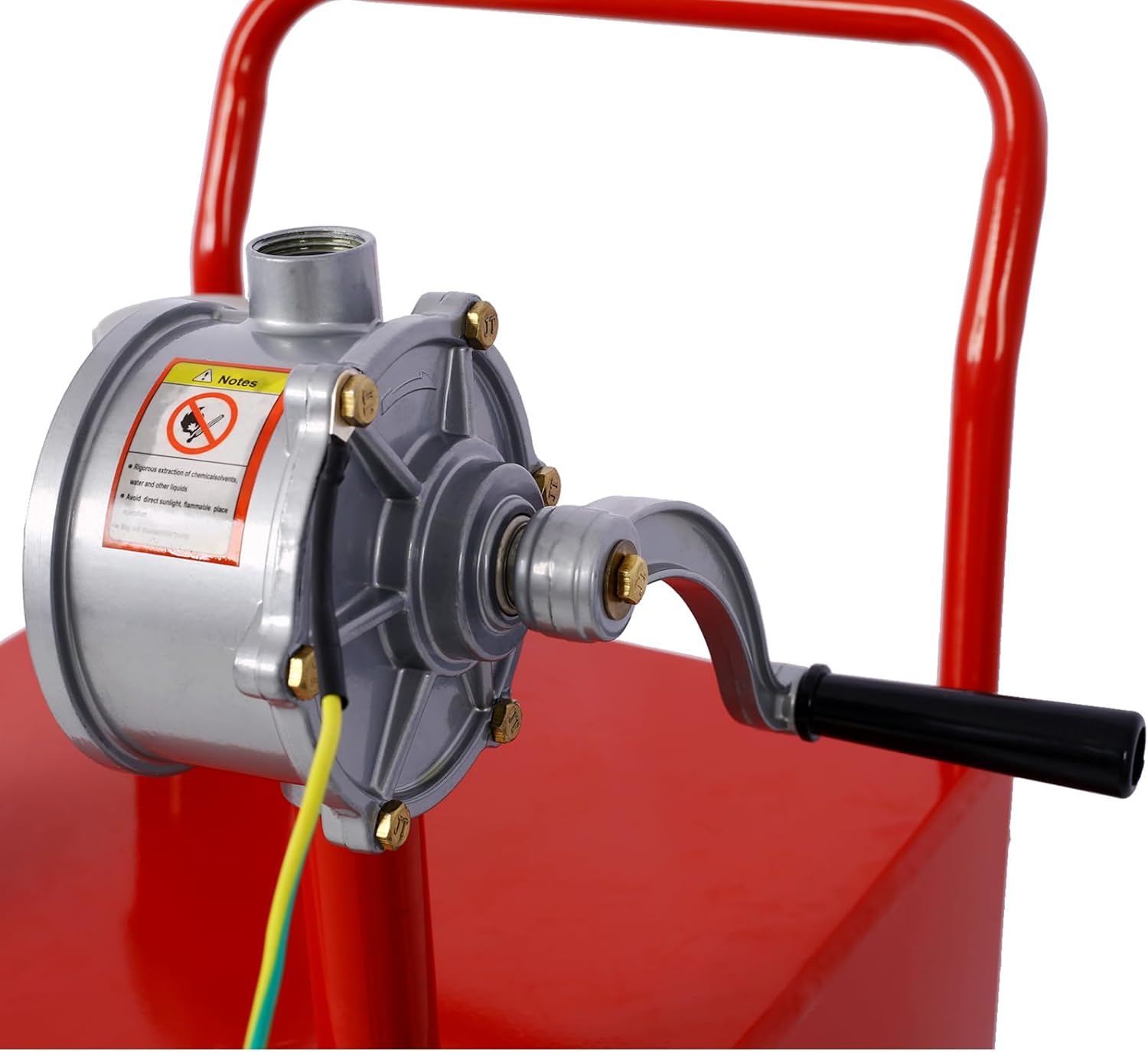 30 Gallon Fuel Caddy, Gas Storage Tank & 2 Wheels, with Manual Transfer Pump, Gasoline Diesel Fuel Container for Automobiles ATV Car Mowers Tractors Boat Motorcycle(Red)
