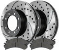 Brake Pads & Rotors Kit Front Left and Right Side Drilled Slotted Ceramic Replacement and for Chevy for Silverado 3500/2500HD Classic Scdpr6507465074784