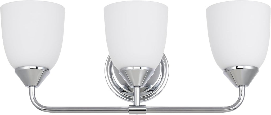Chrome 3-Light Traditional Bathroom Vanity Light Fixtures Over Mirror, Modern Vanity Lights for Living Room, Standard E26 Base, Chrome