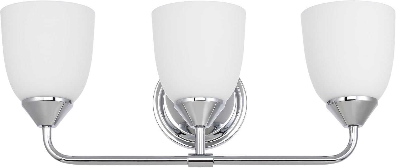 Chrome 3-Light Traditional Bathroom Vanity Light Fixtures Over Mirror, Modern Vanity Lights for Living Room, Standard E26 Base, Chrome
