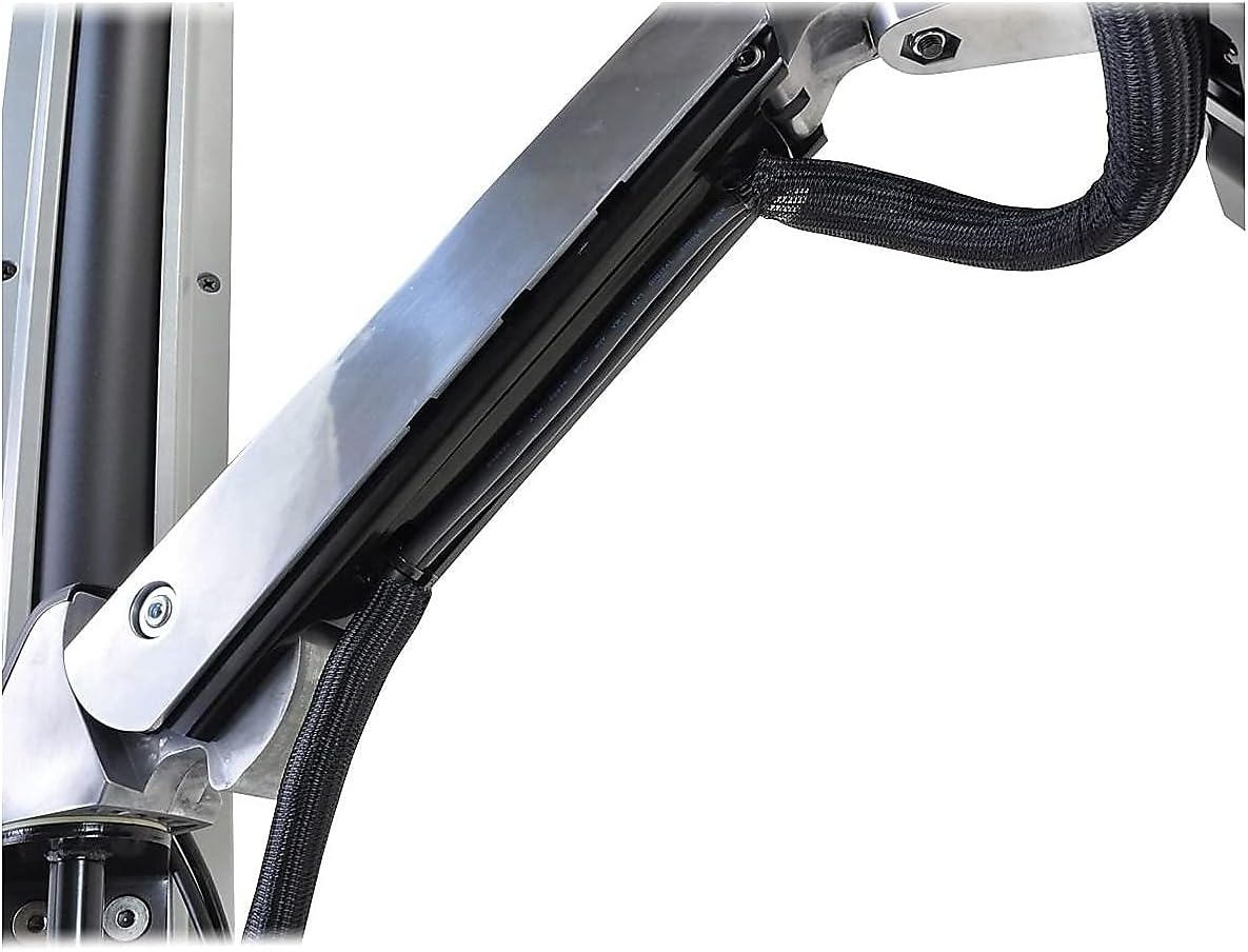 Ergotron StyleView Sit-Stand Combo System with Worksurface, Polished Aluminum/Black