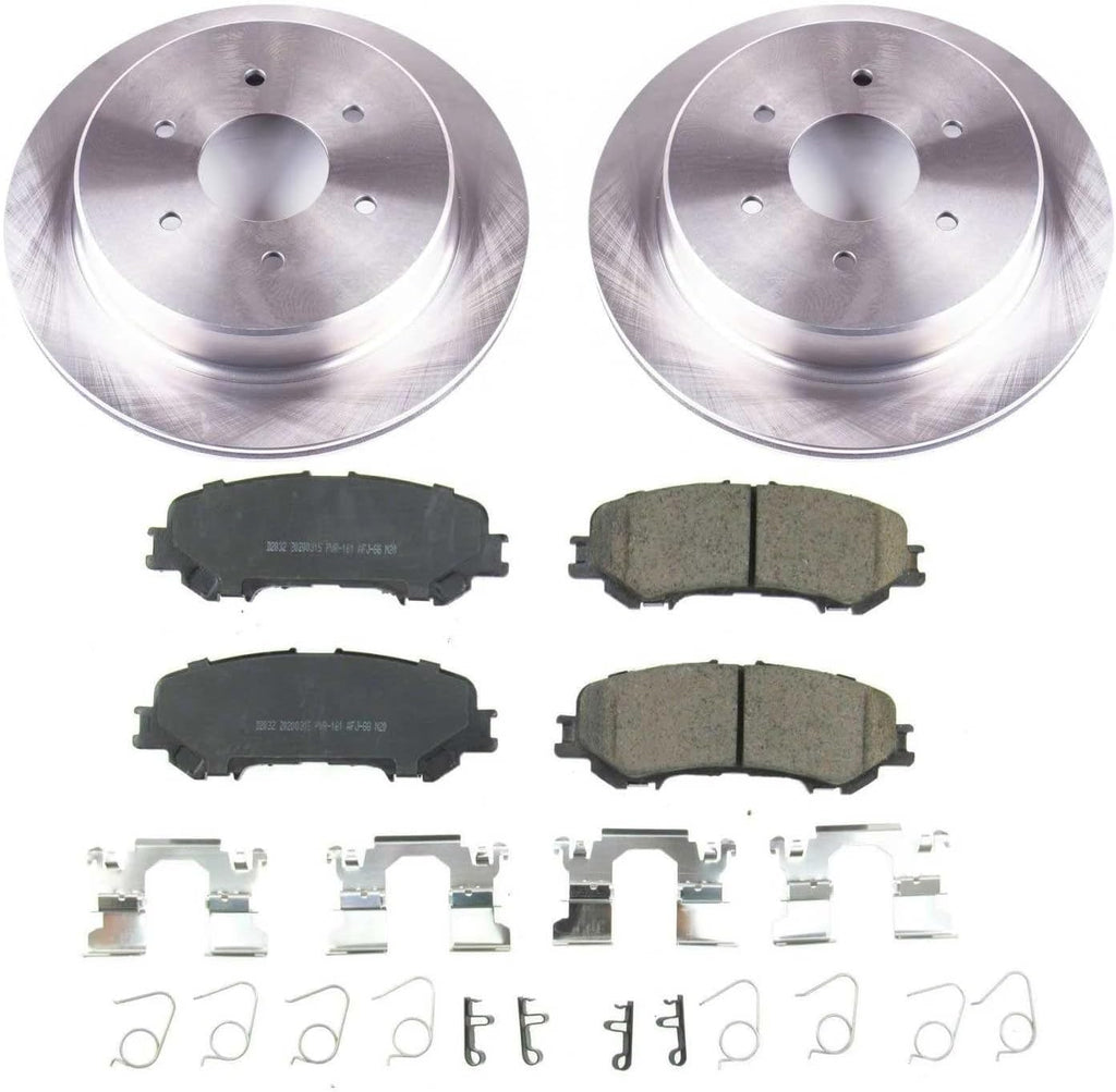 PowerStop Rear Brake Kit for Nissan TITAN 2017-24 - Z17 Ceramic Brake Pads & Disc Rotors Replacement, KOE7874