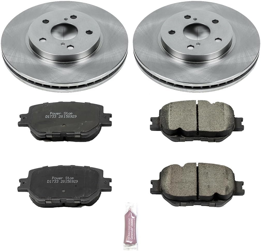 PowerStop Front Brake Kit for Lexus IS250 2014-15 - Z17 Ceramic Brake Pads & Disc Rotors Replacement, KOE6990