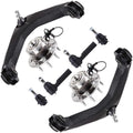 SCITOO 8pcs 4WD Front Suspension Kit Upper Control Arm Wheel Hub Tie Rod End Ball Joint Fit 2007-2010 For Chevy Silverado 2500 3500 HD Suburban 2500 For GMC Sierra 2500 3500 HD Yukon XL 2500