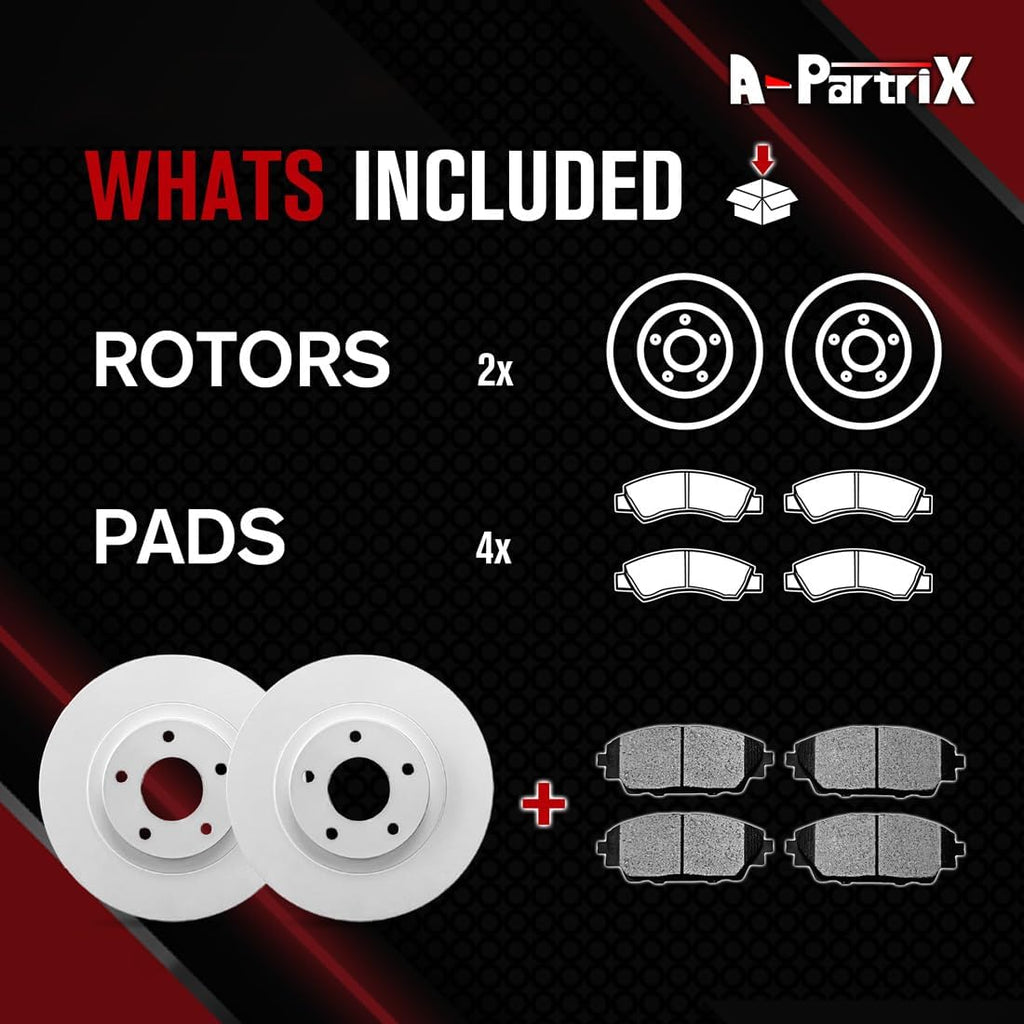 Brake Pads and Rotors Kit 6X Front Brakes and Rotors fits Ford Fiesta 1.6L 2011 2012 2013 2014 2015 2016 2017 2018, fits Ford Fiesta 1.0L 2014 2015 2016 2017, fits Ford Figo 1.5L 2016 2017