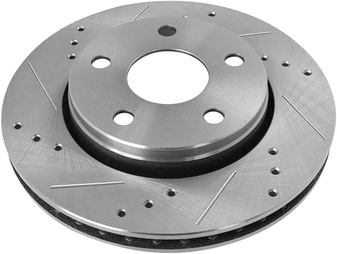 AutoShack Front & Rear Brake Rotors & Premium Pads for Jeep, Wrangler 2007-2017 Wrangler JK 2018, 4WD RWD V6 3.6L 3.8L - Silver Zinc Coated Drilled & Slotted - SilverShield Pro