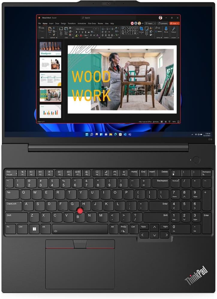 Lenovo ThinkPad E16 Gen 1 2023 Laptop 16' WUXGA IPS Touchscreen 10-Core Intel i7-1355U 24GB DDR4 1TB SSD Iris Xe Graphics Thunderbolt 4 Wi-Fi 6 Backlit KB Fingerprint Windows 10 Pro w/ONT 32GB USB