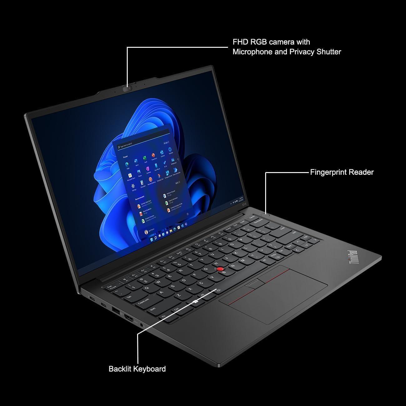 Lenovo ThinkPad E14 G5 14' FHD+ Touchscreen Laptop, Backlit Keyboard, Fingerprint Reader, Intel 13th Gen 10-Core i7 CPU, 32GB DDR4, 2TB PCIe SSD, WiFi 6E, Thunderbolt 4, RJ45, Windows 11 Pro