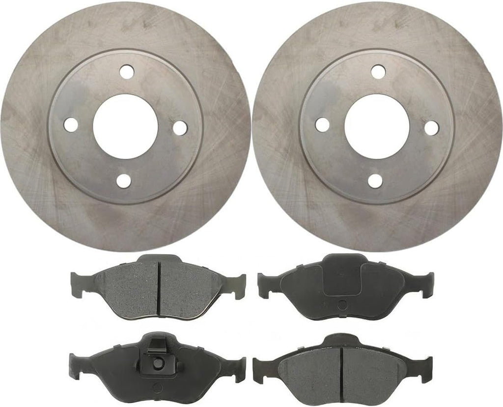 Front Brake Pads and Rotors Kit - Brake Kit Replacement for Ford EcoSport 2004 2005 2006 2007 2008 2009 2010 2011 2012 2.0L l4, for Ford Fiesta 2005 2006 2007 2008 2009 1.6L l4