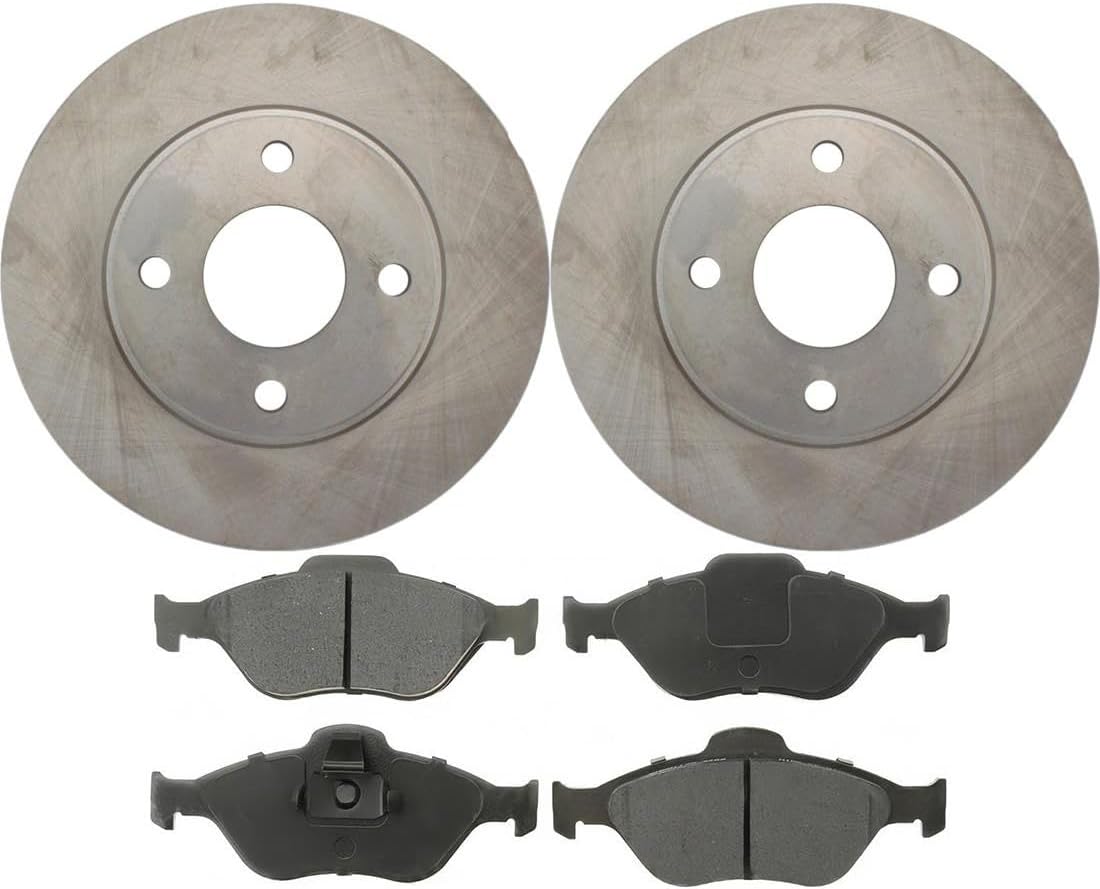 Front Brake Pads and Rotors Kit - Brake Kit Replacement for Ford EcoSport 2004 2005 2006 2007 2008 2009 2010 2011 2012 2.0L l4, for Ford Fiesta 2005 2006 2007 2008 2009 1.6L l4