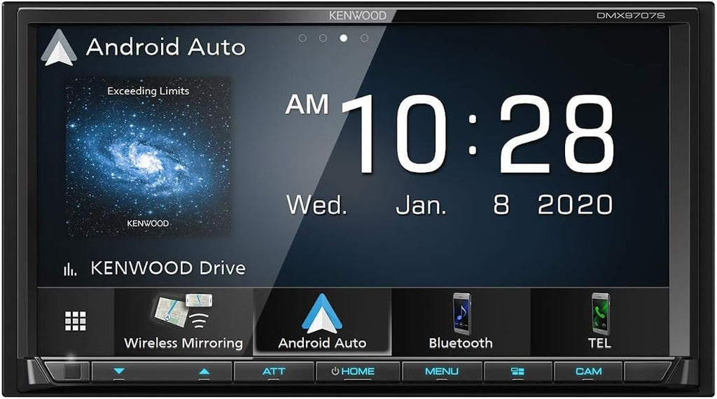 Kenwood DMX9707S 6.95' Resistive Touchscreen Digital multimedia receiver with Bluetooth (does not play CDs) | With Apple CarPlay and Android Auto (Renewed)