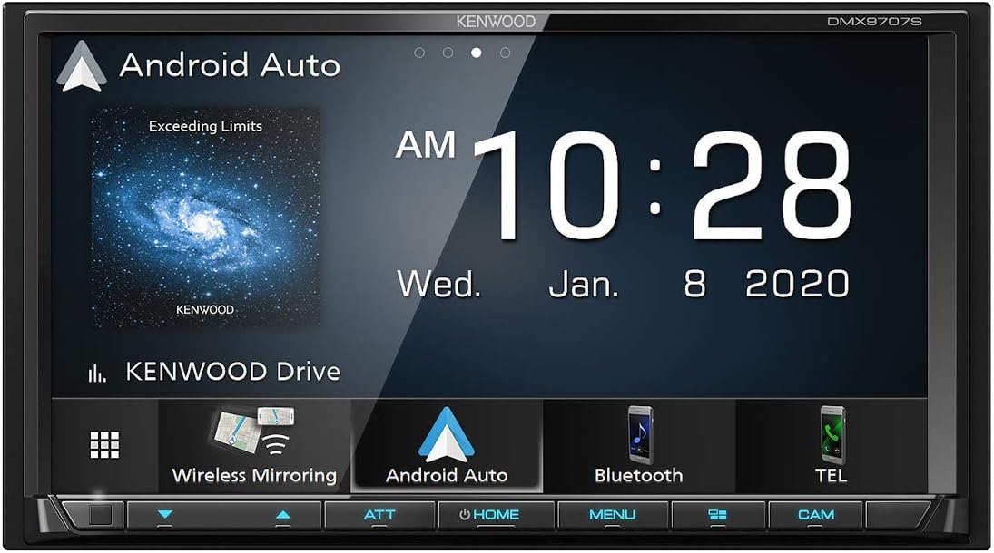 Kenwood DMX9707S 6.95' Resistive Touchscreen Digital multimedia receiver with Bluetooth (does not play CDs) | With Apple CarPlay and Android Auto (Renewed)