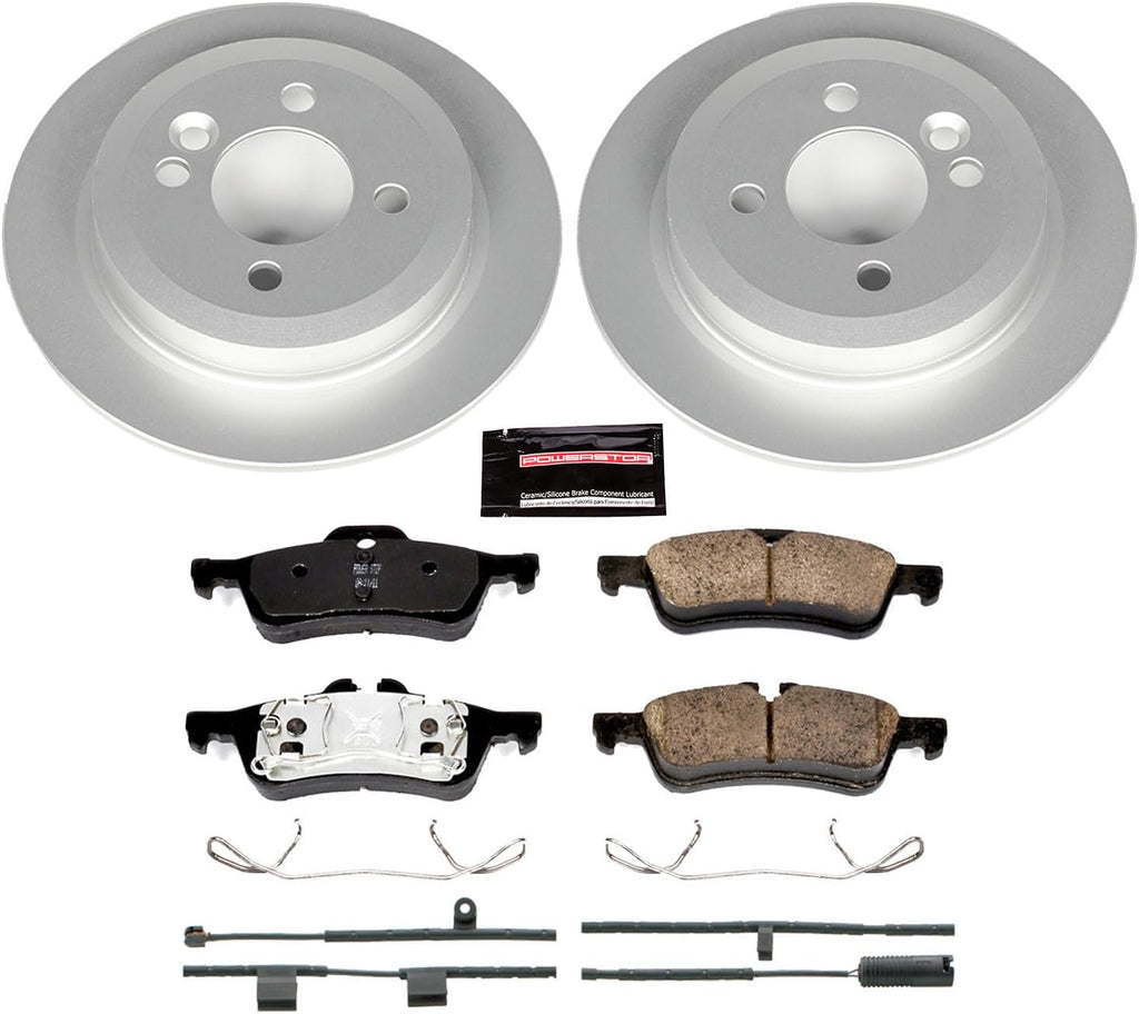 PowerStop Rear Brake Kit for Mini Cooper 2002-06 - Fully-Coated Disc Rotors with Z23 Carbon-Fiber Ceramic Brake Pads Upgrade, CRK5726