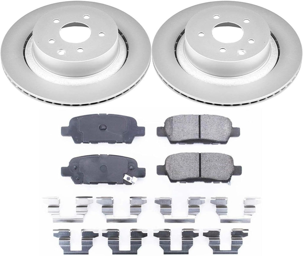 PowerStop Rear Brake Kit for INFINITI G35 2007-08 | INFINITI G37 2008-13 - Fully-Coated Disc Rotors with Z17 Ceramic Brake Pads Replacement, CRK2986
