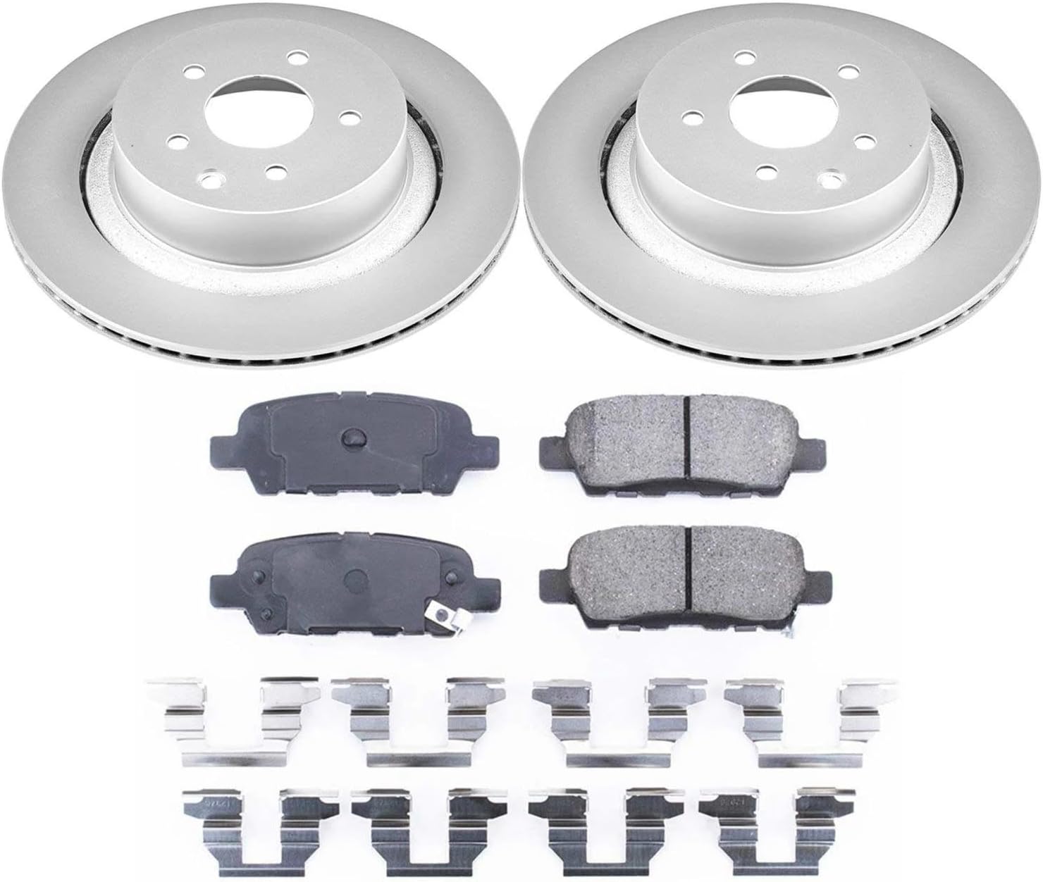 PowerStop Rear Brake Kit for INFINITI G35 2007-08 | INFINITI G37 2008-13 - Fully-Coated Disc Rotors with Z17 Ceramic Brake Pads Replacement, CRK2986