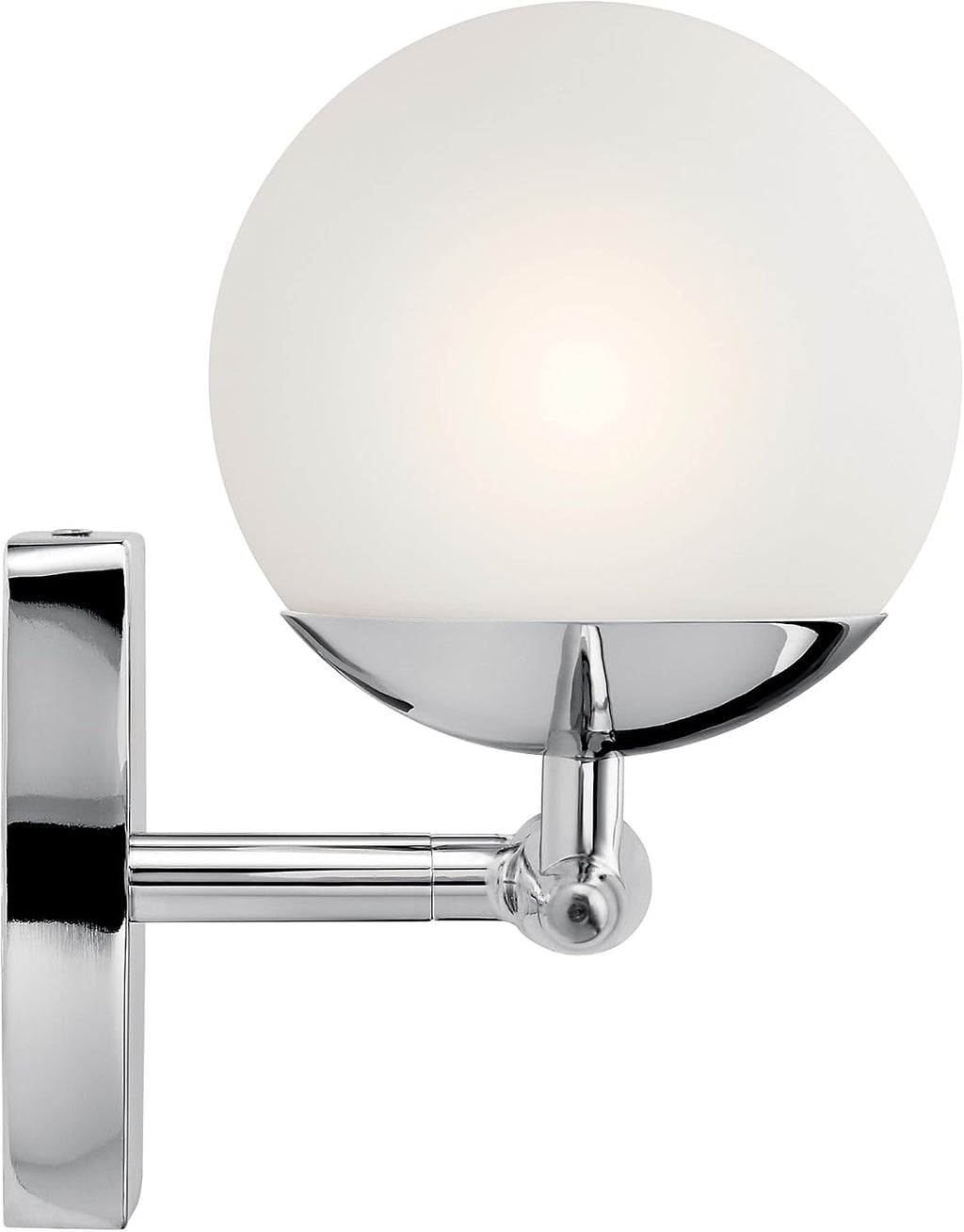 Kichler Jasper 24.5' Halogen Vanity Light in Chrome, 3-Light Mid Century Bathroom Vanity with Satin Etched Cased Opal Glass, (24.5' W x 7.75' H), 45582CH