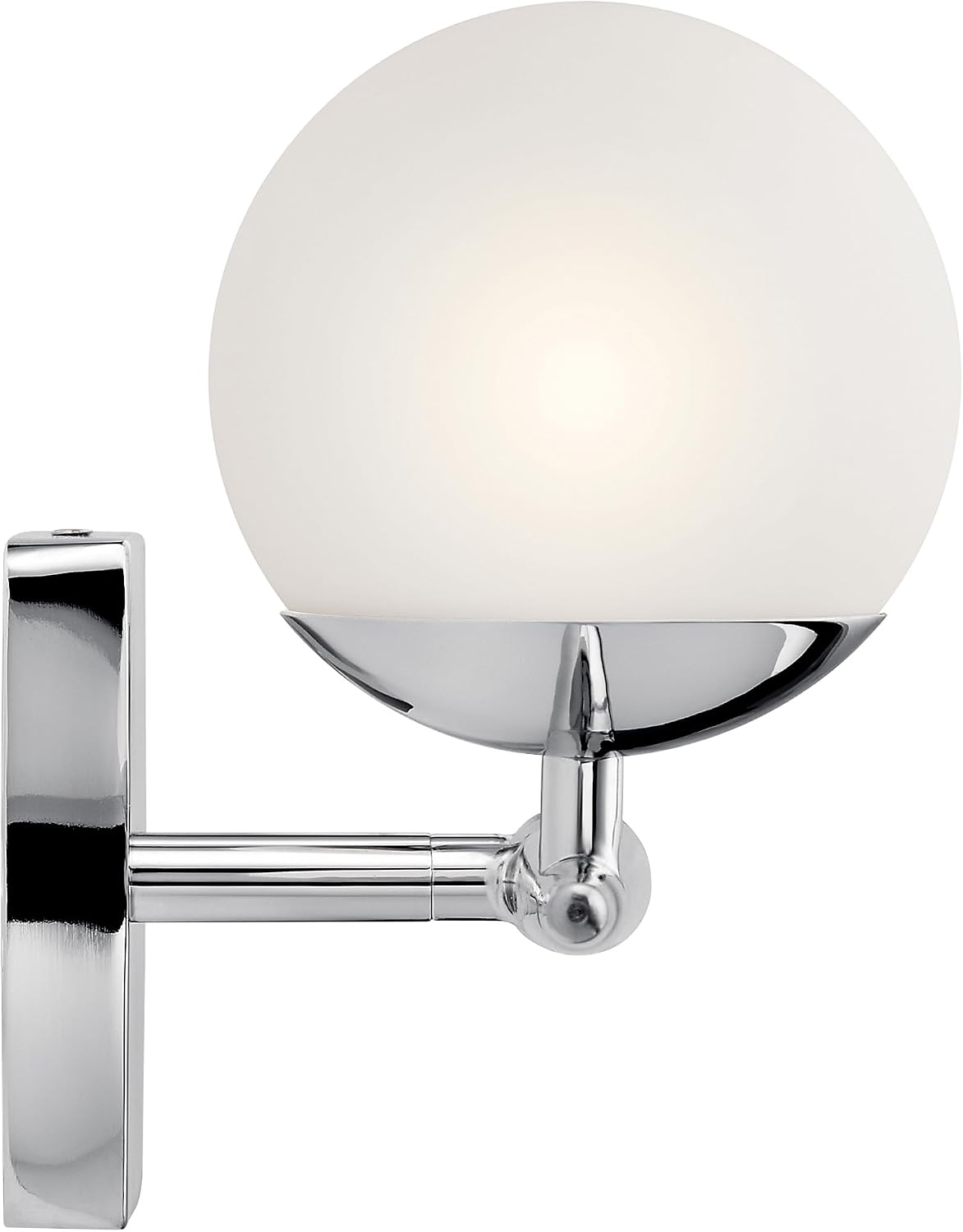 Kichler Jasper 24.5' Halogen Vanity Light in Chrome, 3-Light Mid Century Bathroom Vanity with Satin Etched Cased Opal Glass, (24.5' W x 7.75' H), 45582CH